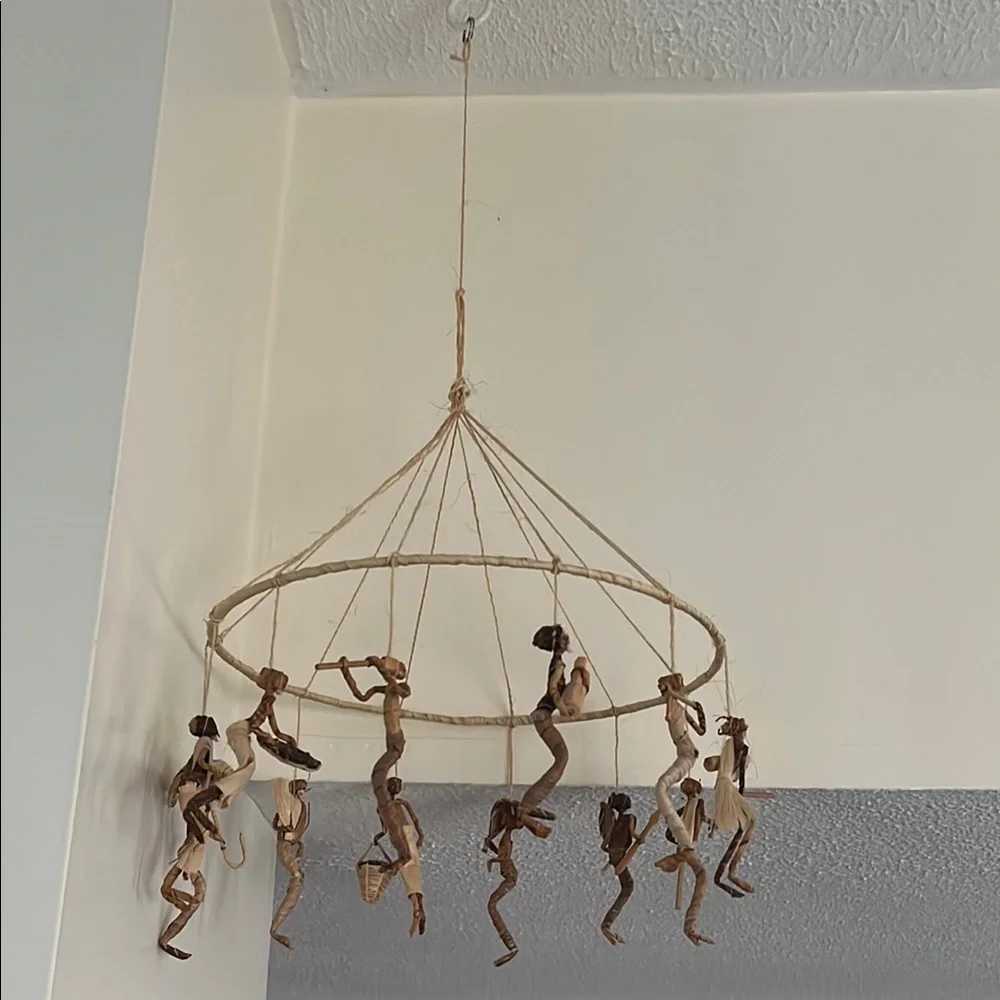 ▫️Tribal Wood/Woven Handcrafted Hanging Mobile with Figurines - Picture 4 of 4